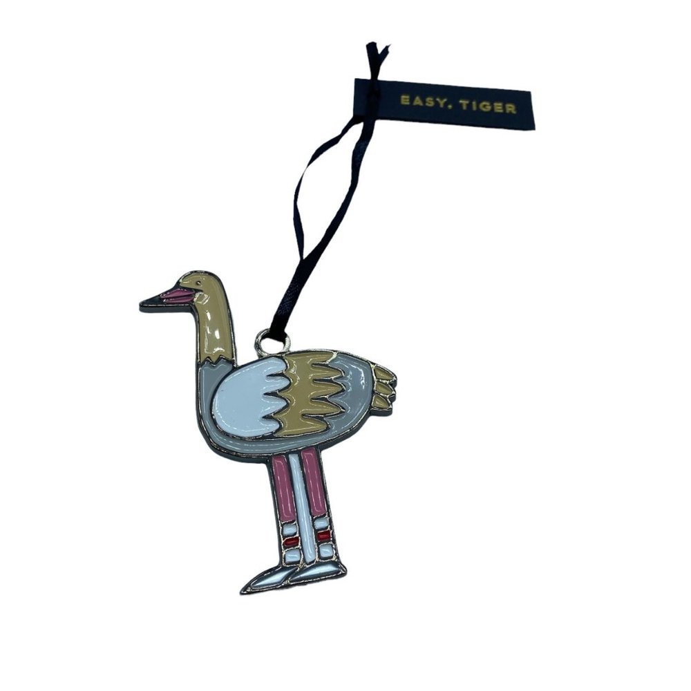 NEW Colorful Ostrich Bird Metal Christmas Tree Holiday Ornament 2.75”